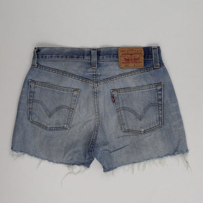 Levi's 501 Vintage Denim Shorts in Blue, Frayed Hem, W30, Iconic Summer Style