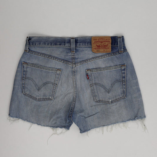 Levi's 501 Vintage Denim Shorts in Blue, Frayed Hem, W30, Iconic Summer Style