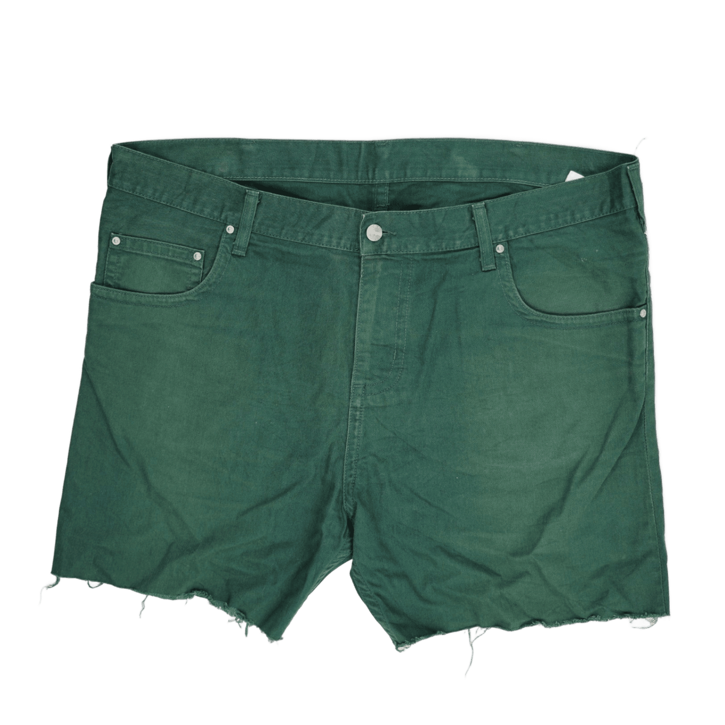 Carhartt Green Cotton Slim Fit Raw Hem Shorts 38W – Rugged Summer Workwear for Men