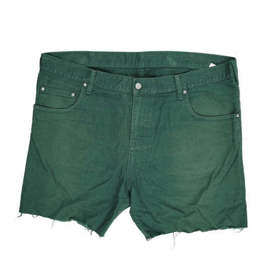 Carhartt Green Cotton Slim Fit Raw Hem Shorts 38W – Rugged Summer Workwear for Men