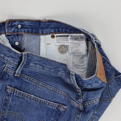 Levi's 501 High Rise Distressed Blue Denim Shorts Women’s 29W Vintage Style Frayed Hem