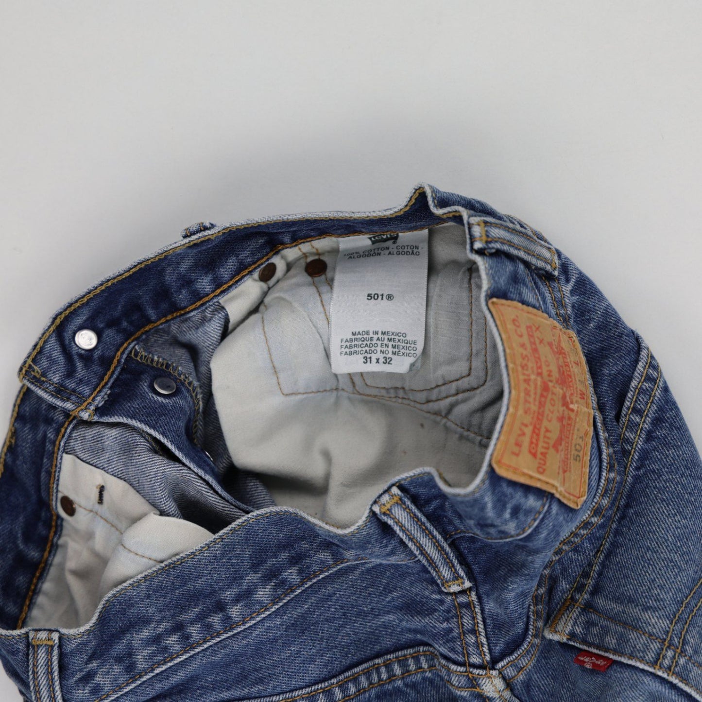 Levi's 501 Vintage High-Waisted Distressed Denim Shorts Blue W31 L32 Raw Hem