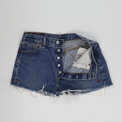 Levi's 501 Vintage High-Waisted Distressed Denim Shorts Blue W31 L32 Raw Hem