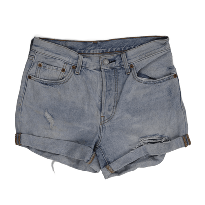 Levi’s 501 Light Wash Distressed Denim Shorts – Vintage Style Women’s Summer Essential High Waist