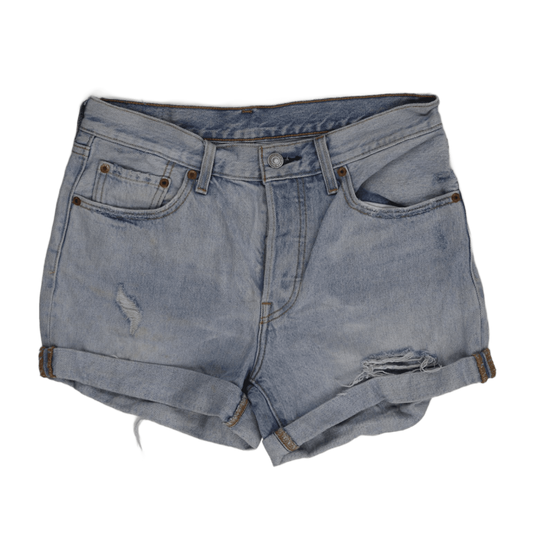 Levi’s 501 Light Wash Distressed Denim Shorts – Vintage Style Women’s Summer Essential High Waist