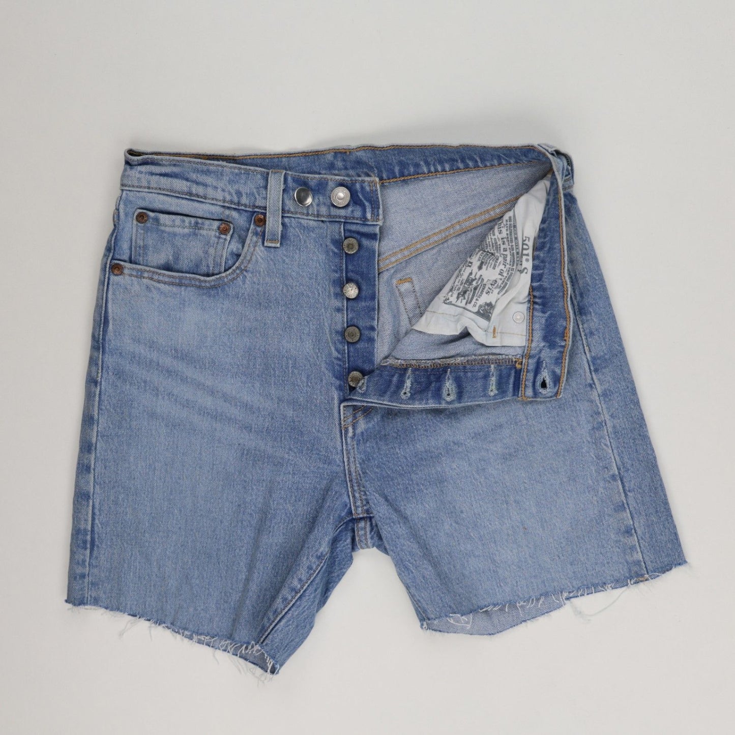 Levi's 501 High Waist Light Blue Cut Off Denim Shorts, Size W31 Classic Summer