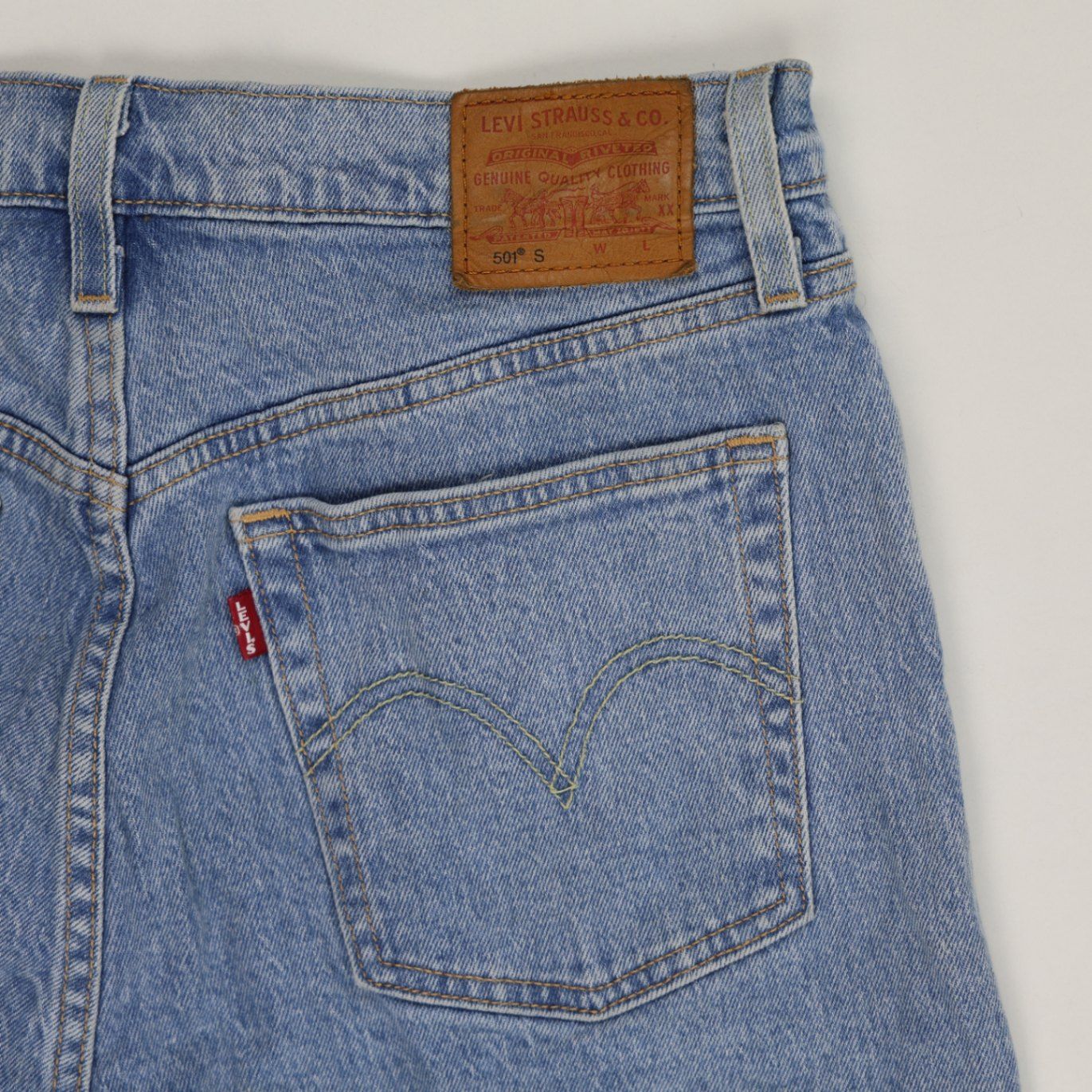Levi's 501 High Waist Light Blue Cut Off Denim Shorts, Size W31 Classic Summer