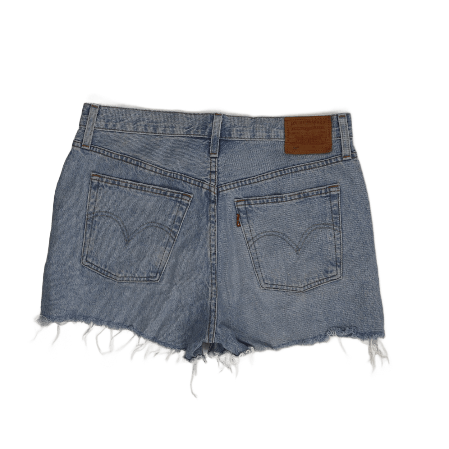 Levi's 501 Waterless Vintage Light Blue Denim Shorts, Distressed Hem Women’s
