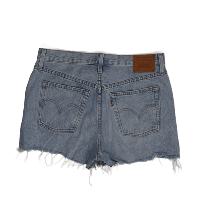 Levi's 501 Waterless Vintage Light Blue Denim Shorts, Distressed Hem Women’s