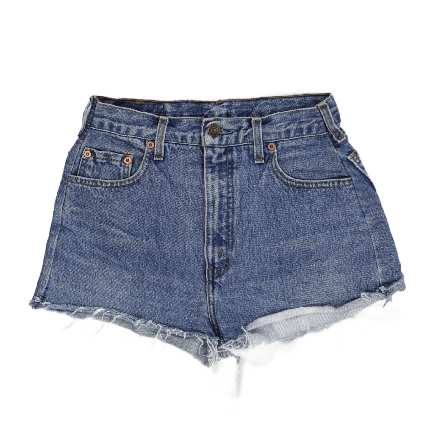 Levi's High Waisted Vintage Denim Cut Off Shorts Blue W31 Classic Summer Style