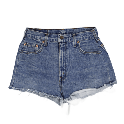 Levi's High Waisted Vintage Denim Cut Off Shorts Blue W31 Classic Summer Style