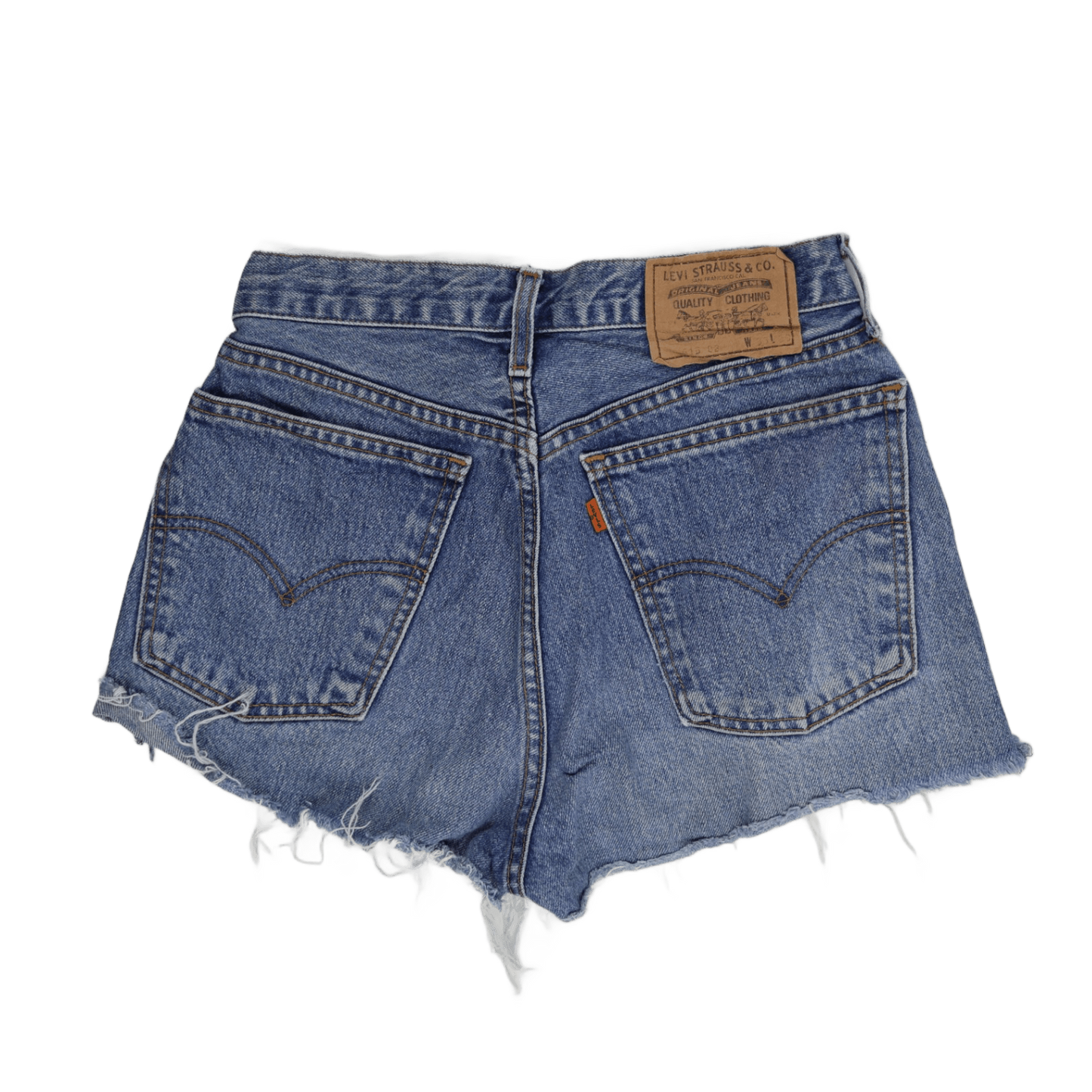 Levi's High Waisted Vintage Denim Cut Off Shorts Blue W31 Classic Summer Style