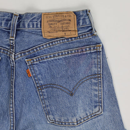 Levi's High Waisted Vintage Denim Cut Off Shorts Blue W31 Classic Summer Style