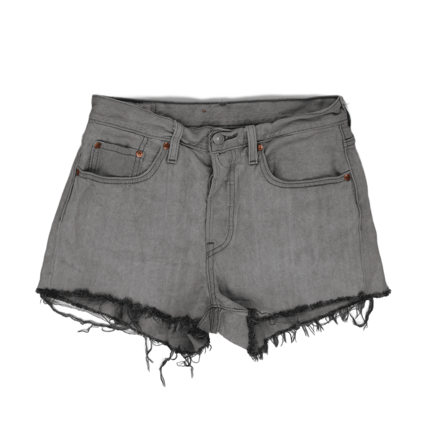 Levi's 501 Original Vintage Grey Denim Shorts W28 Cotton Women's