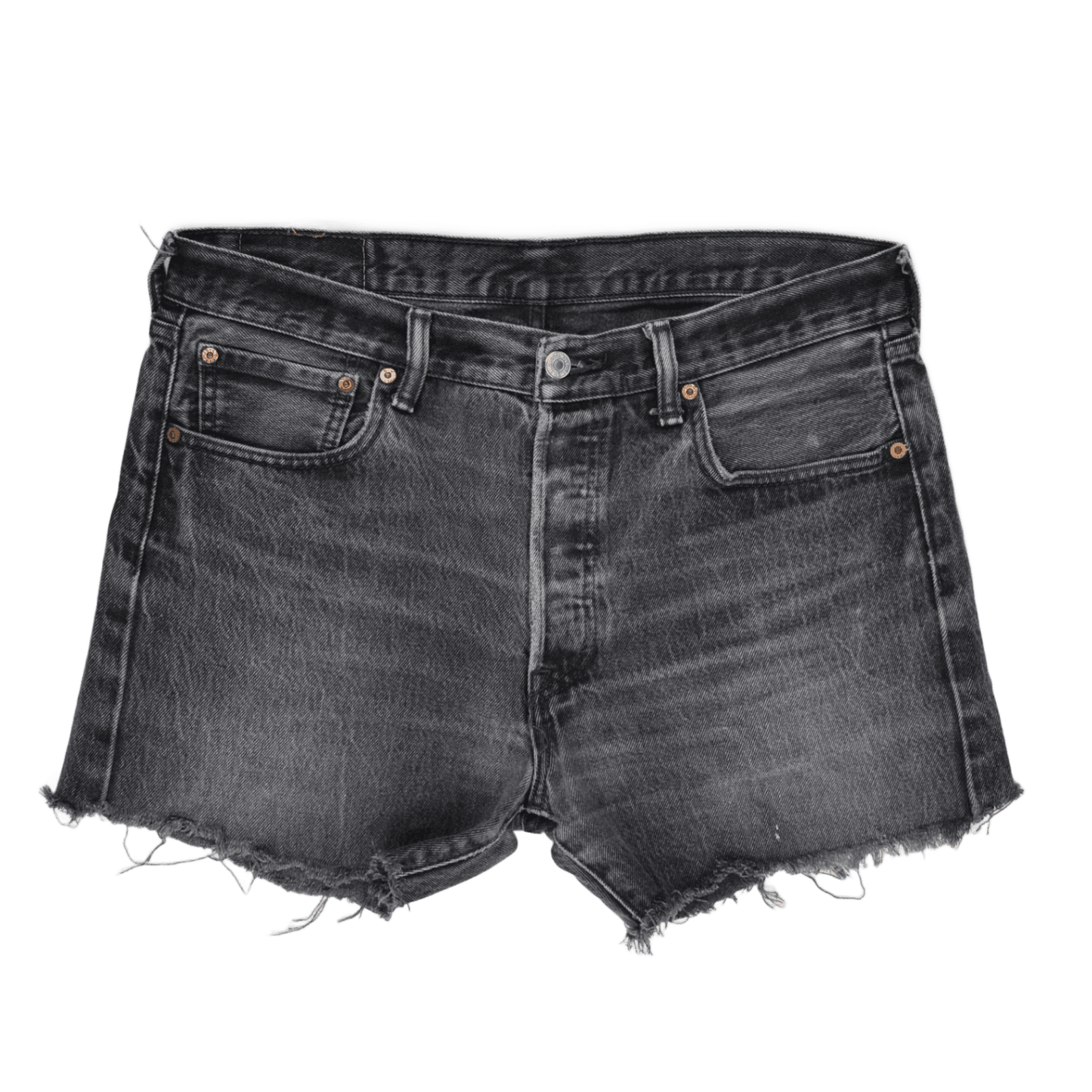 Levi's 501 Vintage Black Denim Cut Off Shorts W34 L36 100 Cotton