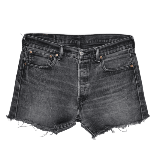 Levi's 501 Vintage Black Denim Cut Off Shorts W34 L36 100 Cotton