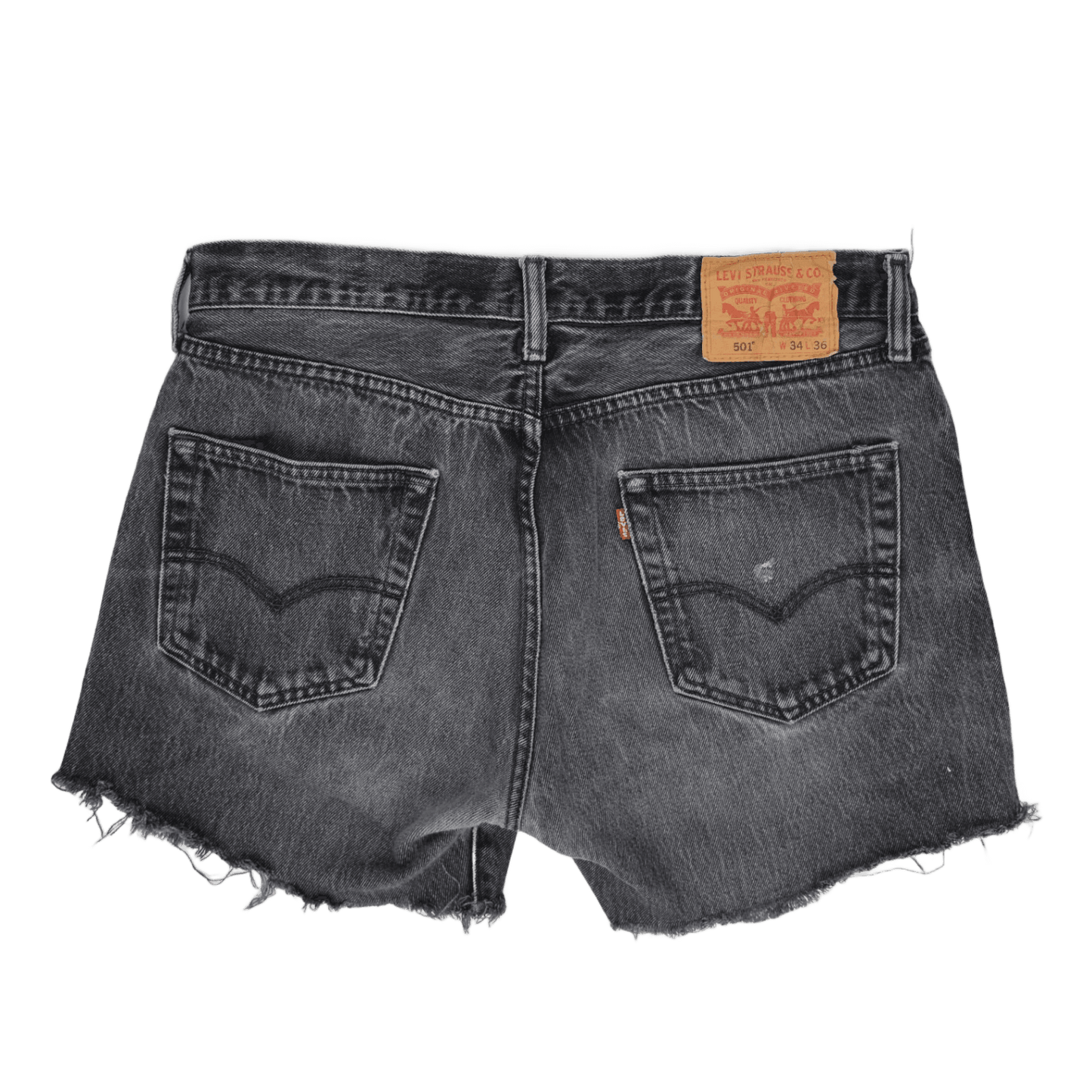 Levi's 501 Vintage Black Denim Cut Off Shorts W34 L36 100 Cotton