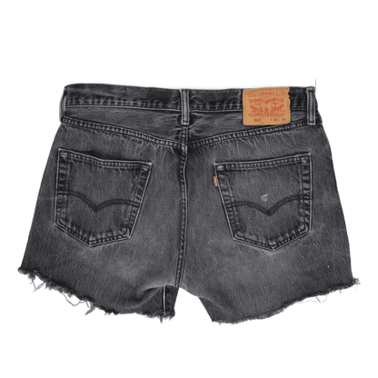 Levi's 501 Vintage Black Denim Cut Off Shorts W34 L36 100 Cotton