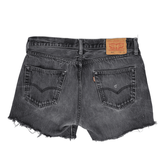 Levi's 501 Vintage Black Denim Cut Off Shorts W34 L36 100 Cotton