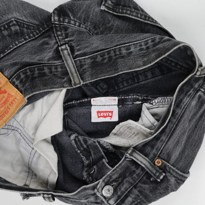 Levi's 501 Vintage Black Denim Cut Off Shorts W34 L36 100 Cotton