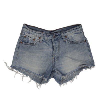 Levi's 501 High Rise Vintage Light Blue Denim Shorts W28 100 Cotton