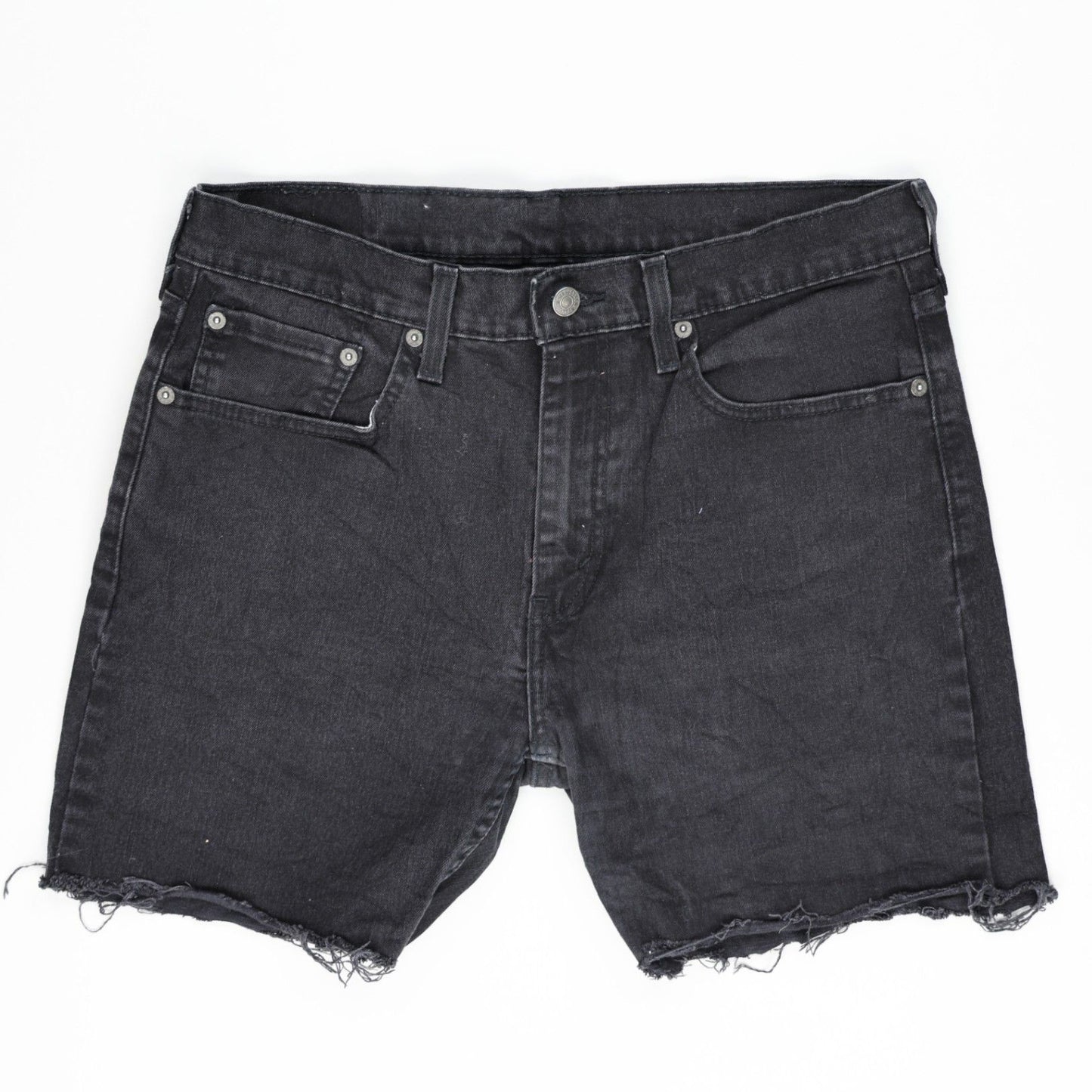 Levi's 502 Black Denim Cut-Off Shorts W32 Cotton Vintage