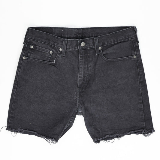 Levi's 502 Black Denim Cut-Off Shorts W32 Cotton Vintage