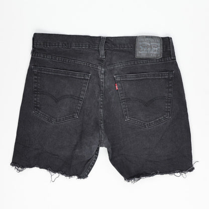 Levi's 502 Black Denim Cut-Off Shorts W32 Cotton Vintage