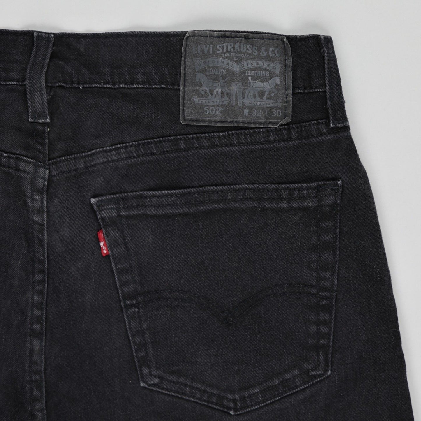 Levi's 502 Black Denim Cut-Off Shorts W32 Cotton Vintage