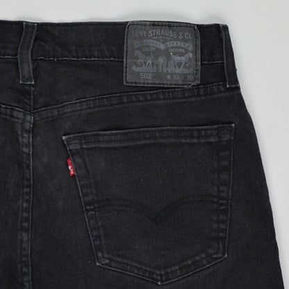 Levi's 502 Black Denim Cut-Off Shorts W32 Cotton Vintage