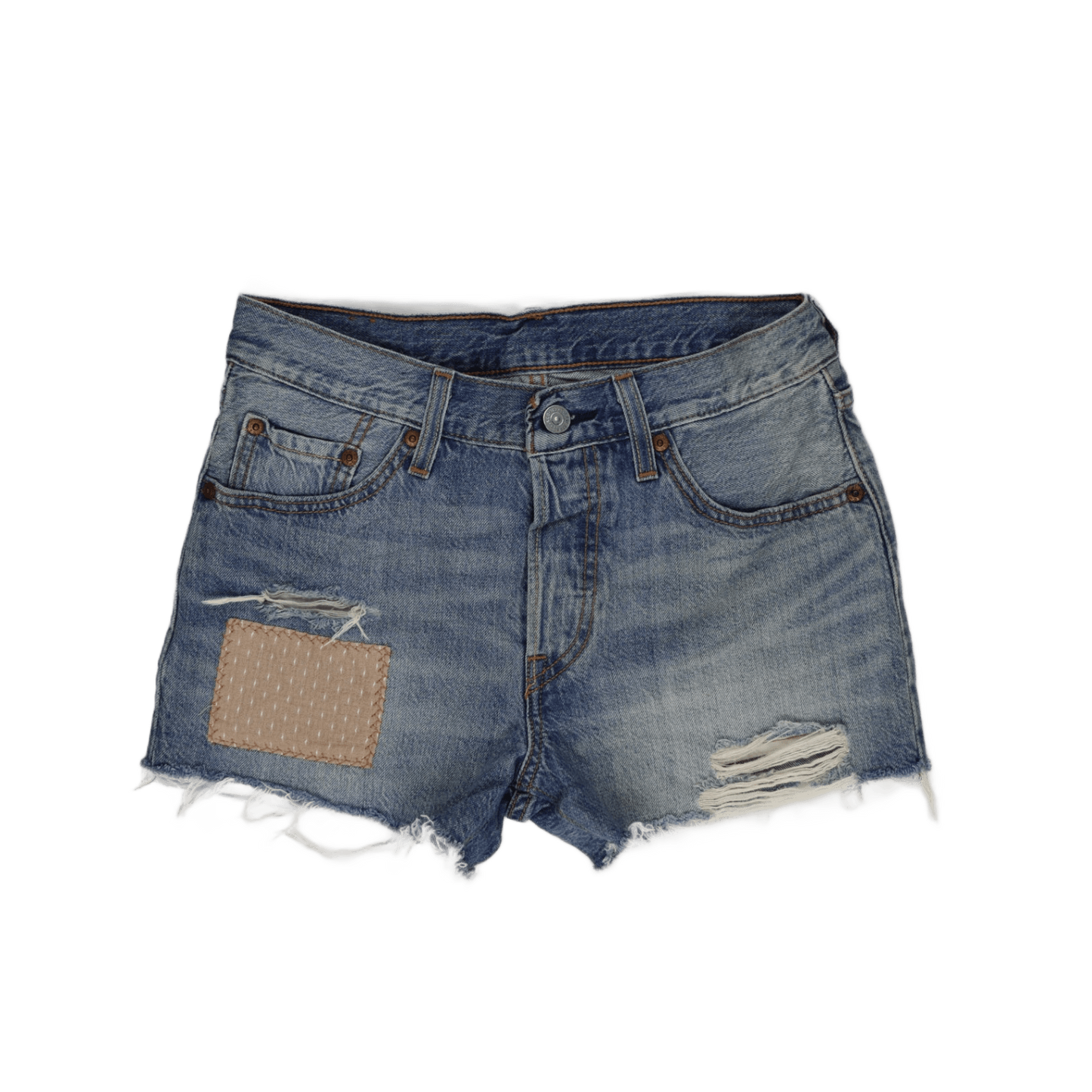 Levi's 501 Vintage Distressed Denim Shorts Blue W31 Cotton Denim Unisex