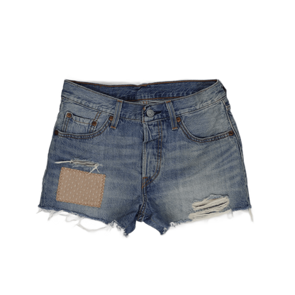 Levi's 501 Vintage Distressed Denim Shorts Blue W31 Cotton Denim Unisex