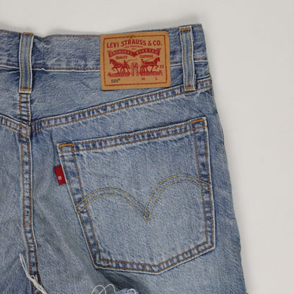 Levi's 501 Vintage Distressed Denim Shorts Blue W31 Cotton Denim Unisex