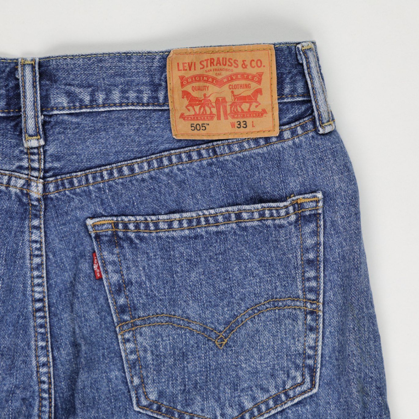 Levi's 505 Denim Shorts Blue W33 Cotton Vintage Men's Very Good Condition
