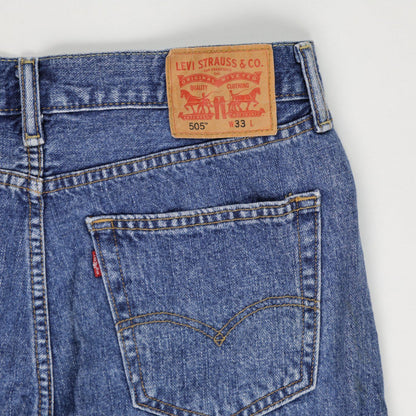 Levi's 505 Denim Shorts Blue W33 Cotton Vintage Men's Very Good Condition