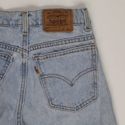 Levi's 550 High Waist Vintage Denim Shorts Light Blue W28 L30 100% Cotton