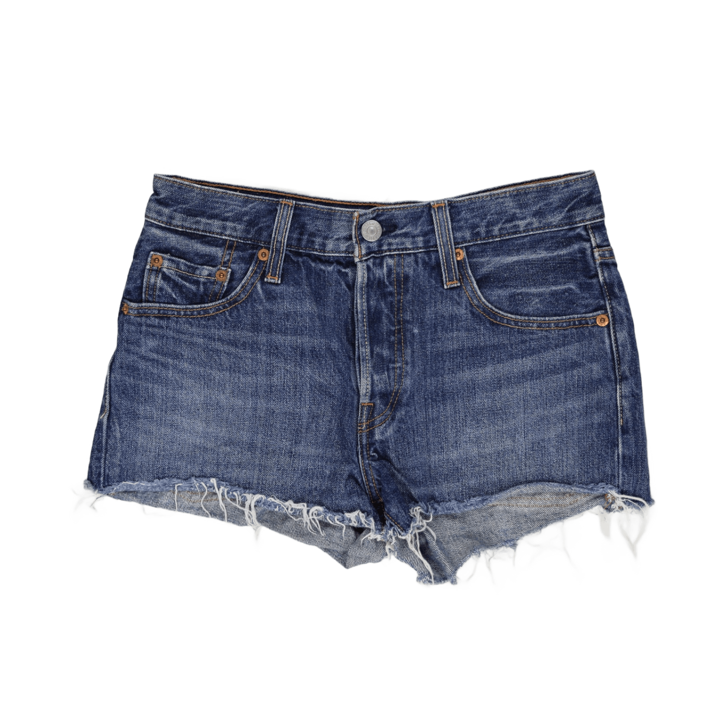 Levi's 501 High Waisted Blue Denim Shorts W28 Vintage 100 Cotton