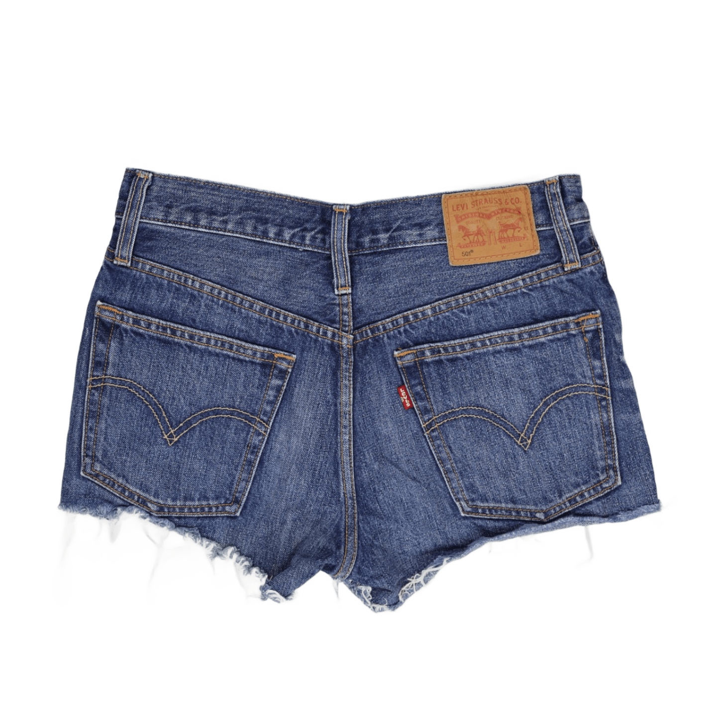 Levi's 501 High Waisted Blue Denim Shorts W28 Vintage 100 Cotton