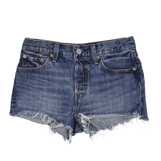 Levi's 501 High Waisted Blue Denim Shorts Size 10W Cotton Vintage