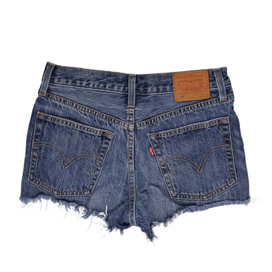 Levi's 501 High Waisted Blue Denim Shorts Size 10W Cotton Vintage