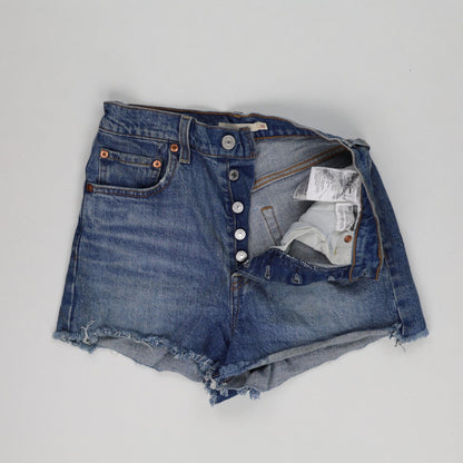Levi's Women's Blue Denim Cut Off Shorts Size 28 Cotton Excellent Condition