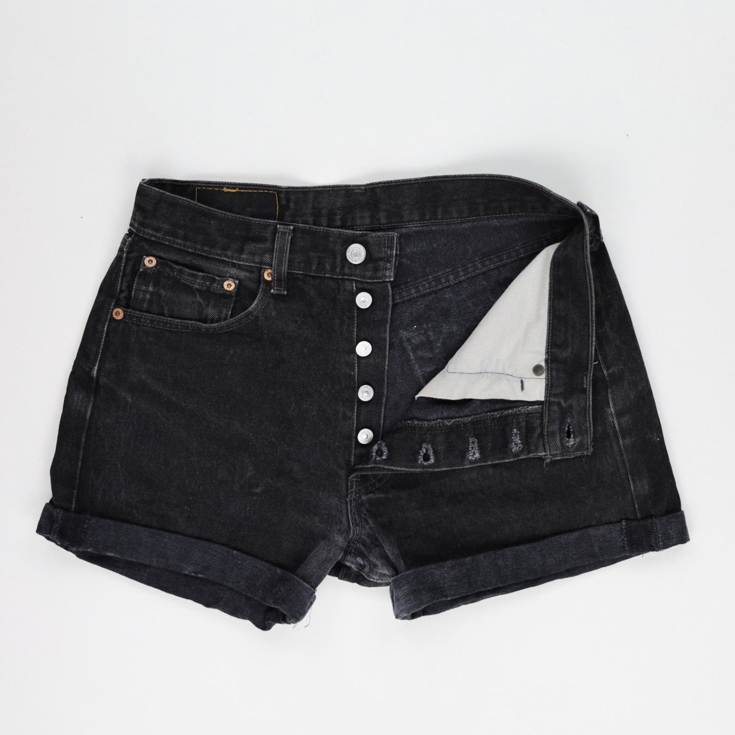 Levi's 501 Vintage Black Denim Shorts W31 Cotton Women's