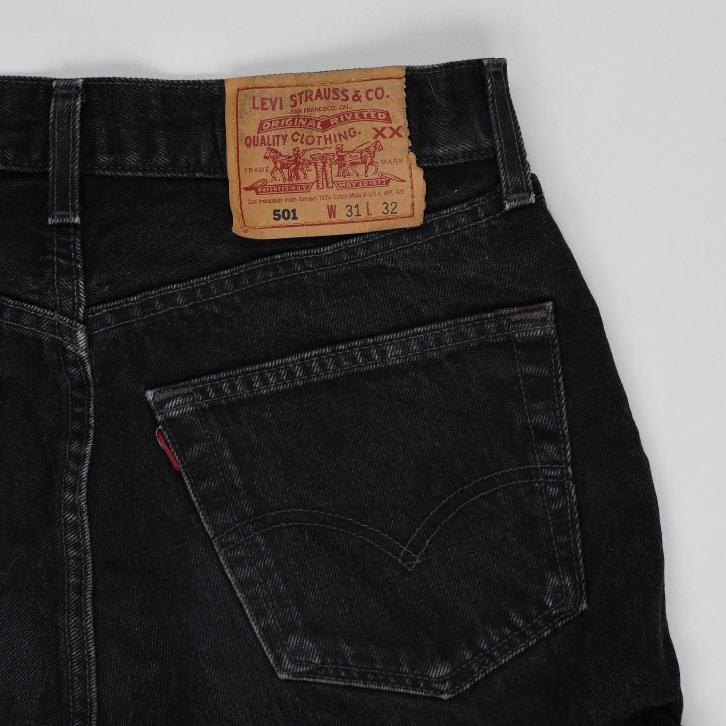 Levi's 501 Vintage Black Denim Shorts W31 Cotton Women's