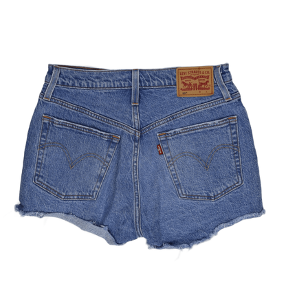 Levi's 501 Vintage High Waisted Distressed Denim Shorts Blue W34 100 Percent Cotton