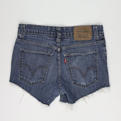Levi's 510 Super Skinny Frayed Hem Denim Shorts Blue W32 Cotton Vintage