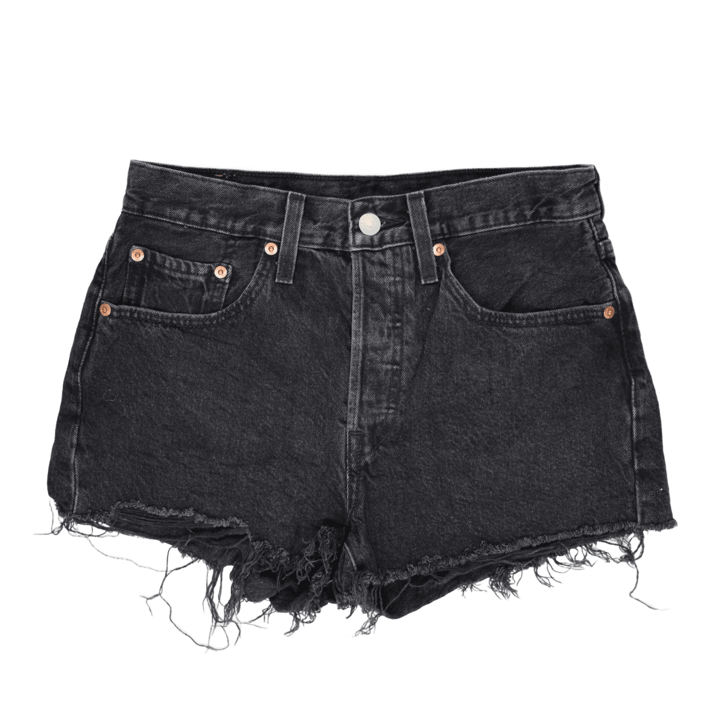 Levi's 501 Original Black High Rise Denim Shorts W32 Vintage 100 Cotton