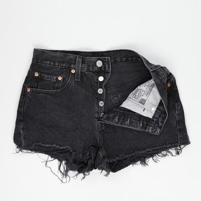 Levi's 501 Original Black High Rise Denim Shorts W32 Vintage 100 Cotton