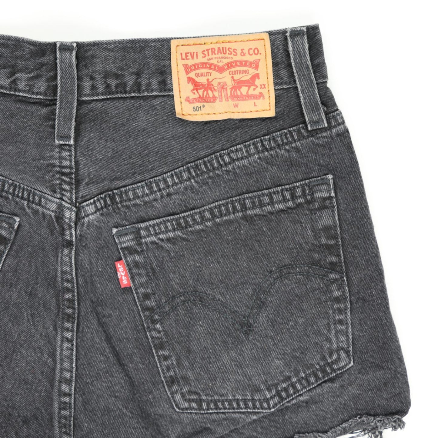 Levi's 501 Original Black High Rise Denim Shorts W32 Vintage 100 Cotton