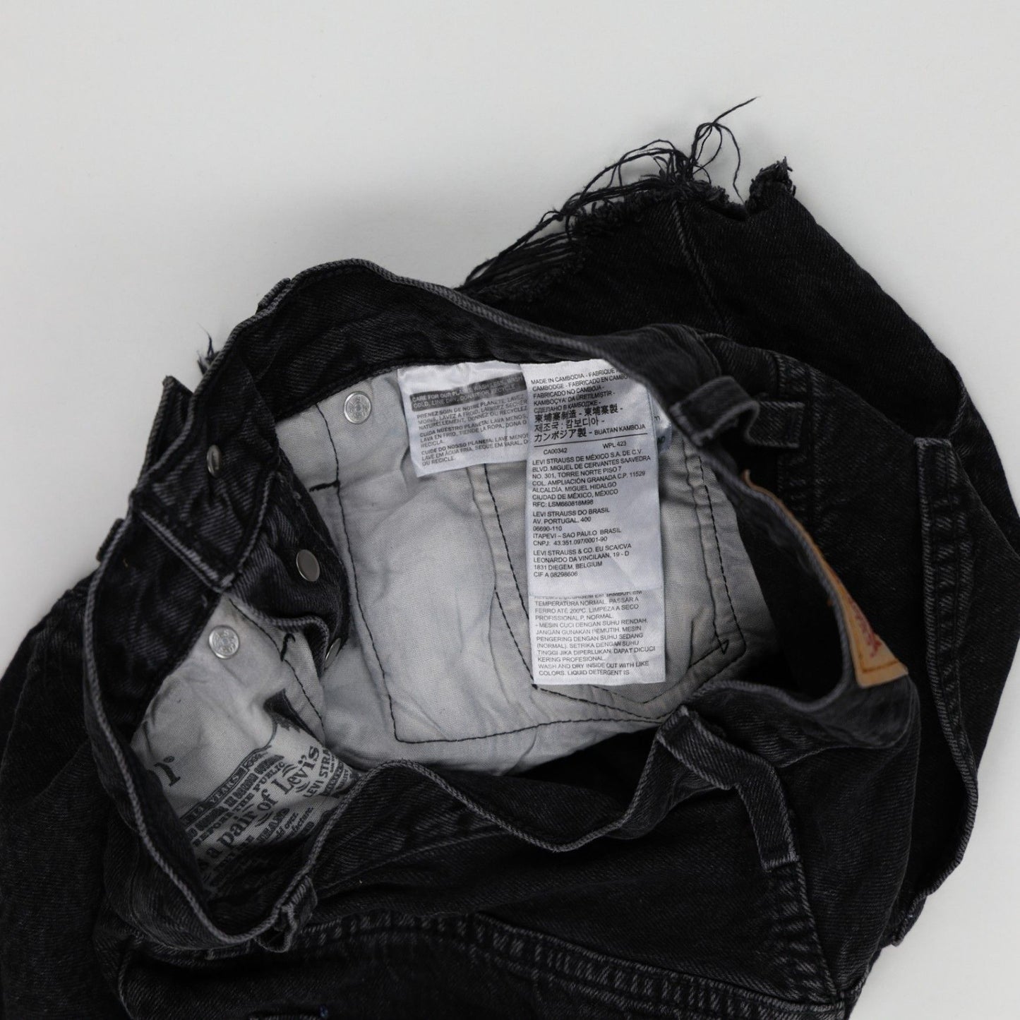 Levi's 501 Original Black High Rise Denim Shorts W32 Vintage 100 Cotton