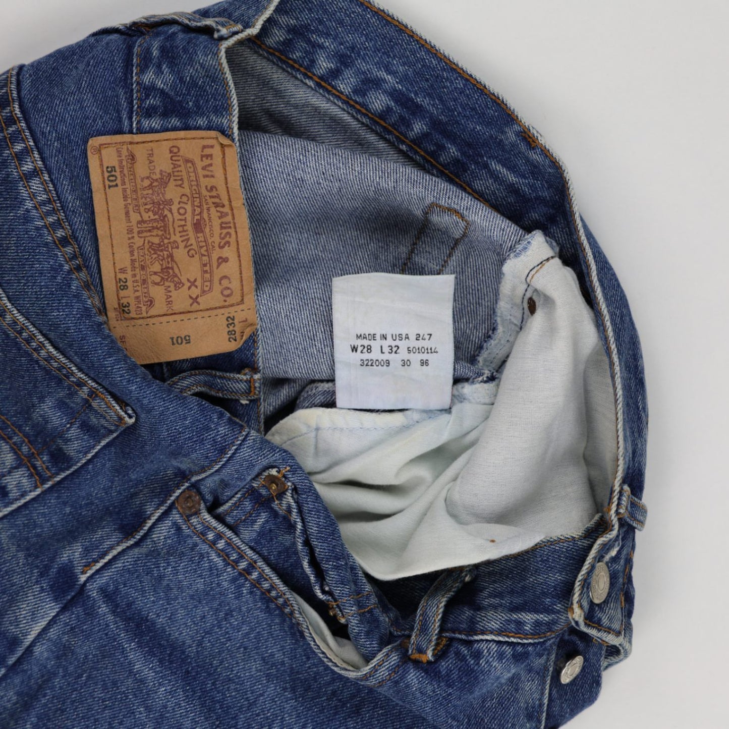 Levi's 501 High Waisted Vintage Denim Shorts Blue W28 L32 100% Cotton
